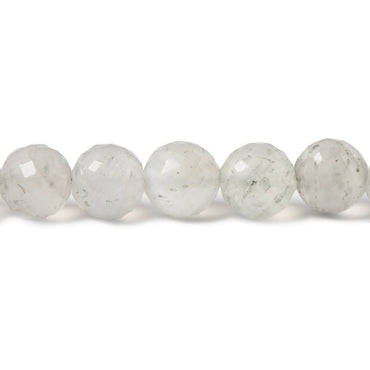 7.5-8mm Light Grey Moonstone faceted rounds 8 inch 25 Beads (ONLINE ORDER ONLY)