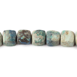 7.5-8mm Matte Chrysocolla plain cube beads 7.5 inch 23 pieces (ONLINE ORDER ONLY)