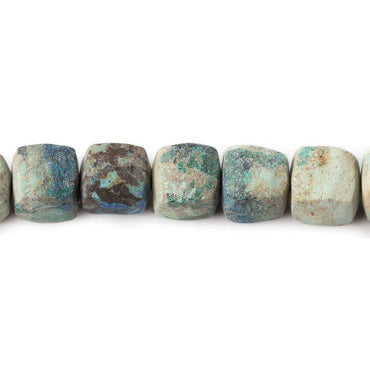 7.5-8mm Matte Chrysocolla plain cube beads 7.5 inch 23 pieces (ONLINE ORDER ONLY)