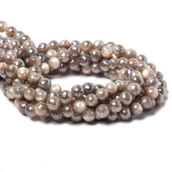 7.5-8mm Mystic Multi Grey Moonstone faceted rounds 14 inch 45 pieces (ONLINE ORDER ONLY)