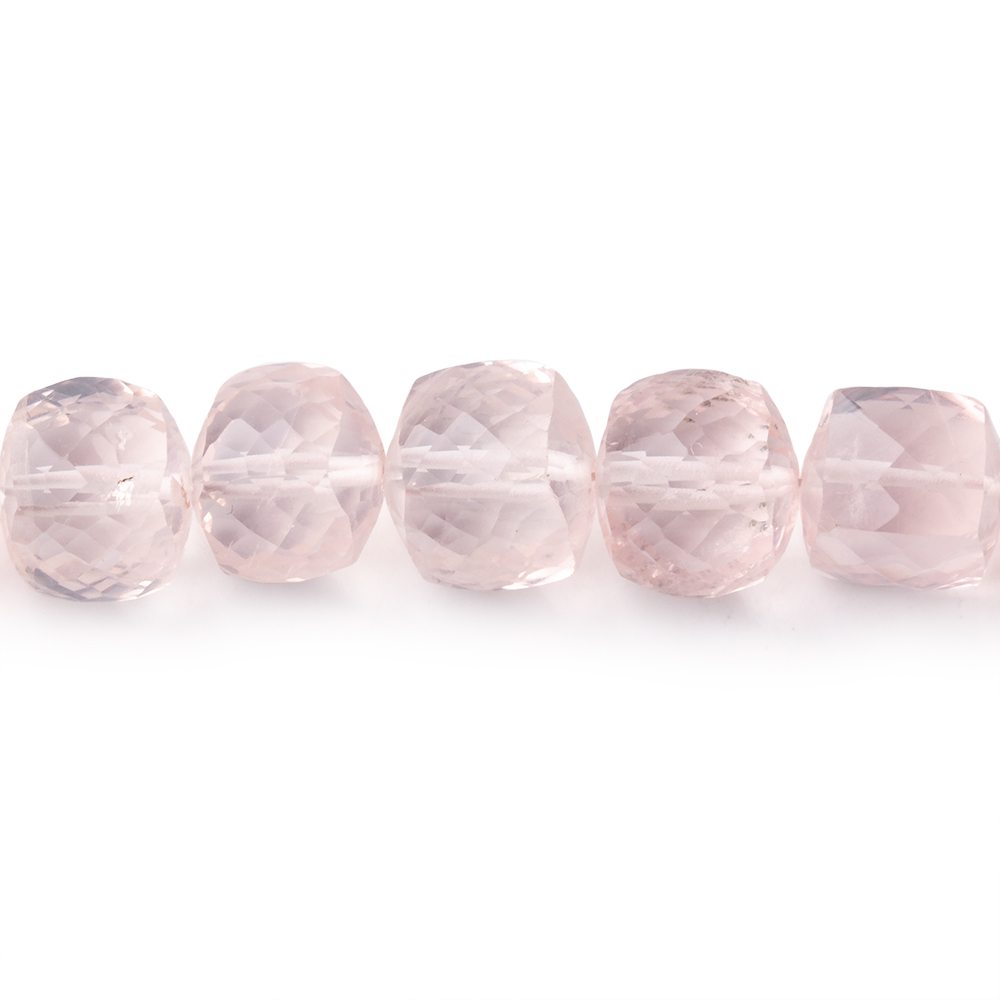 7.5-8mm Rose Quartz faceted cube beads 8 inch 25 pieces (ONLINE ORDER ONLY)