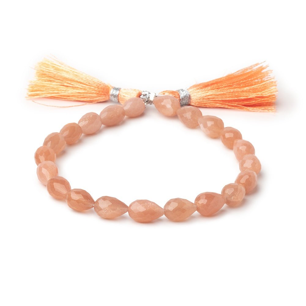 7.5-9.5mm Peach Moonstone Straight Drill Tear Drop 7.25 in 20 Beads (ONLINE ORDER ONLY)