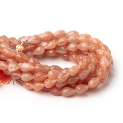 7.5-9.5mm Peach Moonstone Straight Drill Tear Drop 7.25 in 20 Beads (ONLINE ORDER ONLY)