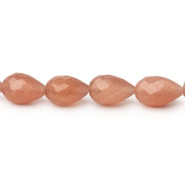 7.5-9.5mm Peach Moonstone Straight Drill Tear Drop 7.25 in 20 Beads (ONLINE ORDER ONLY)