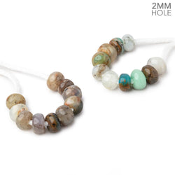 7.5-9mm Blue Peruvian Opal 2mm Large Hole Plain Rondelle Set of 10 Beads (ONLINE ORDER ONLY)