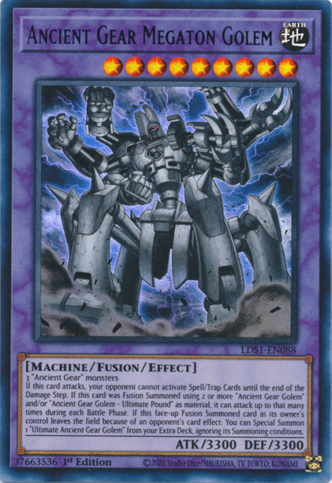 Ancient Gear Megaton Golem (Blue) [LDS1-EN088] Ultra Rare (ONLINE ORDER ONLY)
