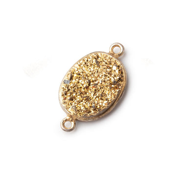 23x13mm Titanium Gold plated Bezeled Oval Drusy Connector 1 piece (ONLINE ORDER ONLY)