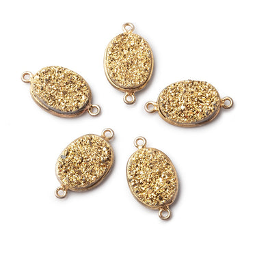 23x13mm Titanium Gold plated Bezeled Oval Drusy Connector 1 piece (ONLINE ORDER ONLY)
