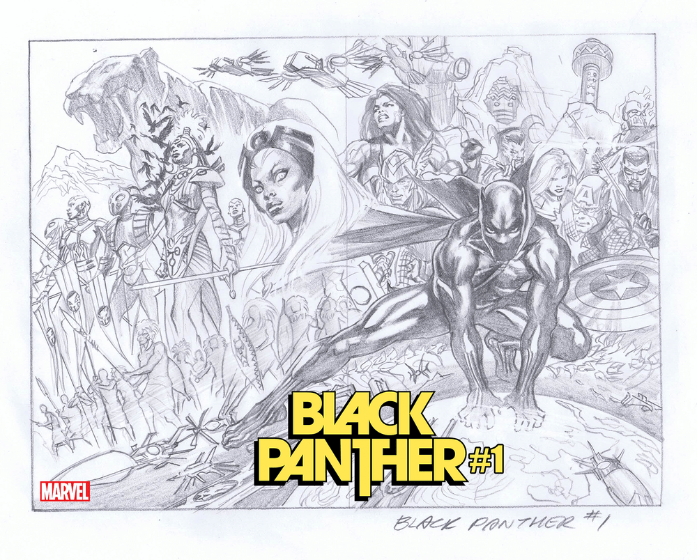 Black Panther #1 2nd Print Alex Ross Sketch Variant (01/19/2022) Marvel (ONLINE ORDER ONLY)