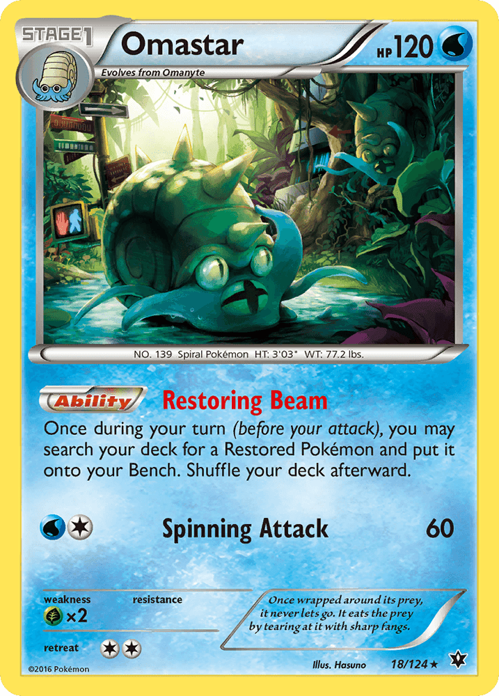 Omastar (18/124) [XY: Fates Collide] (Online Only)