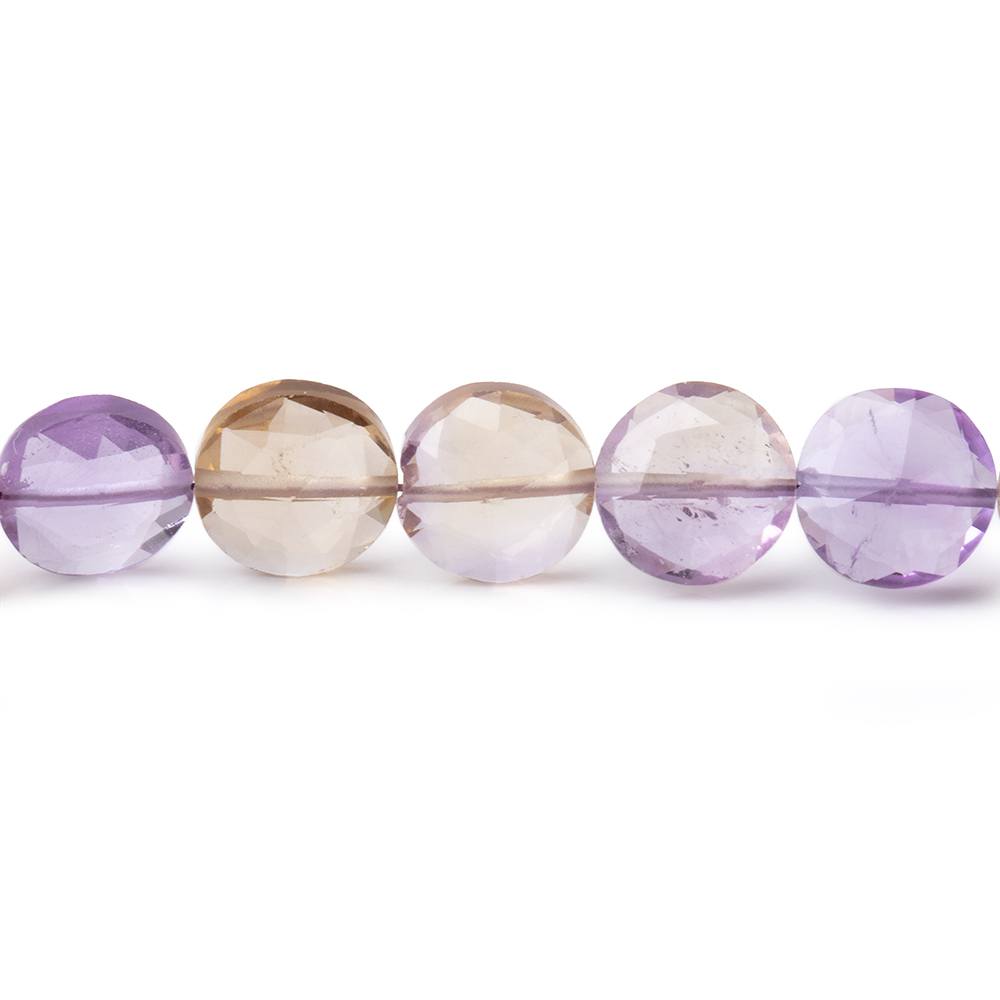 7.5mm Ametrine Faceted Coin Beads 16 inch 53 pieces (ONLINE ORDER ONLY)