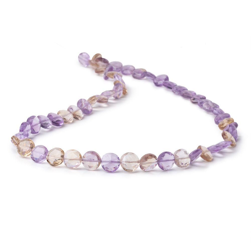 7.5mm Ametrine Faceted Coin Beads 16 inch 53 pieces (ONLINE ORDER ONLY)