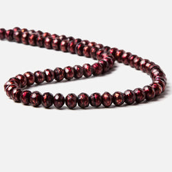 7.5mm Deep Ruby Red faceted button center drill freshwater Pearls  71 pieces (ONLINE ORDER ONLY)