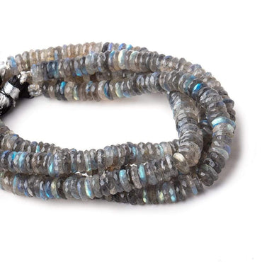 9mm Labradorite faceted heishi beads 7.5 inches 84 pieces (ONLINE ORDER ONLY)