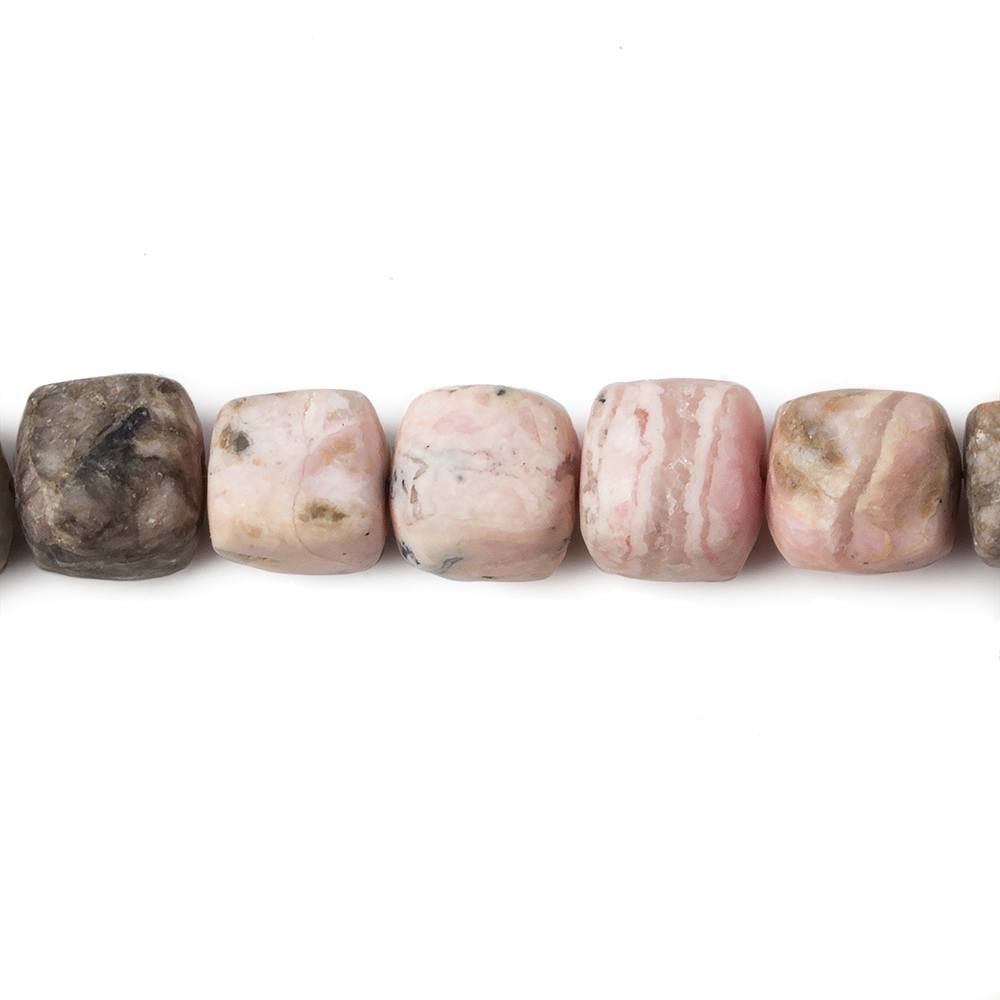 7.5mm Matte Rhodochrosite plain cube beads 7.5 inch 26 pieces (ONLINE ORDER ONLY)