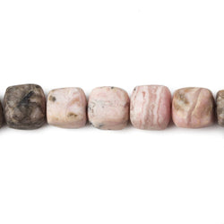 7.5mm Matte Rhodochrosite plain cube beads 7.5 inch 26 pieces (ONLINE ORDER ONLY)