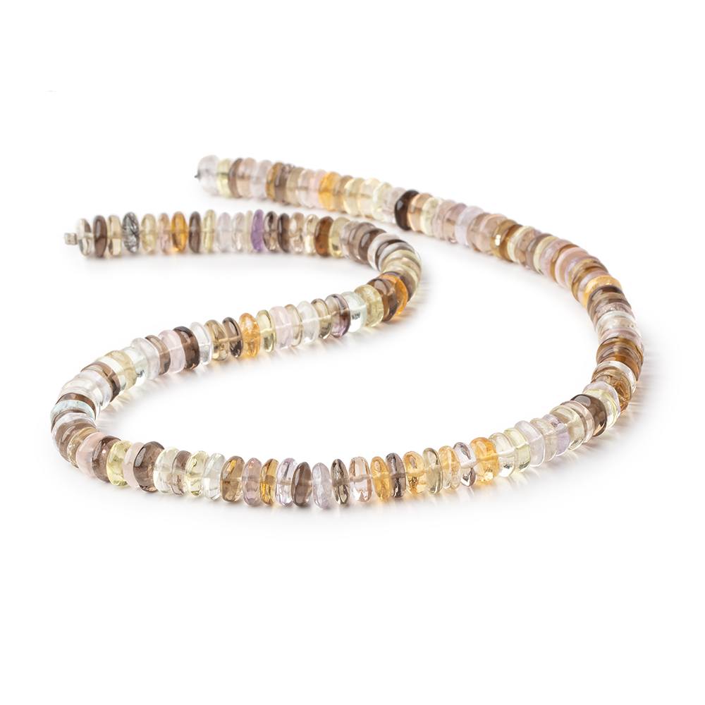 7.5mm Multi Gemstone Plain Rondelle Beads 16 inch 145 pieces (ONLINE ORDER ONLY)