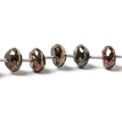 7.5mm Mystic Rose Golden Black Spinel faceted rondelles 7.5 inch 21 beads (ONLINE ORDER ONLY)