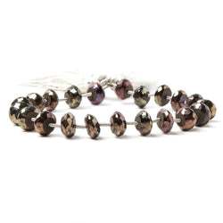 7.5mm Mystic Rose Golden Black Spinel faceted rondelles 7.5 inch 21 beads (ONLINE ORDER ONLY)
