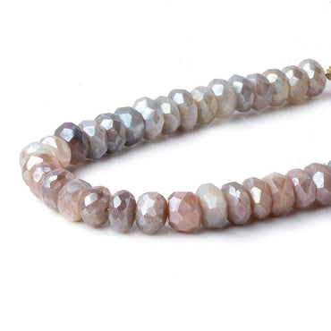 7.5mm Mystic Tri-Color Moonstone faceted rondelles 8 inch 43 beads (ONLINE ORDER ONLY)