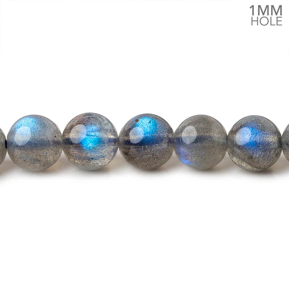 7.5mm Neon Blue flash Labradorite plain rounds 15 inch 52 beads AA (ONLINE ORDER ONLY)