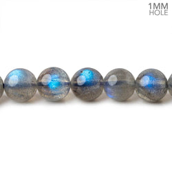 7.5mm Neon Blue flash Labradorite plain rounds 15 inch 52 beads AA (ONLINE ORDER ONLY)