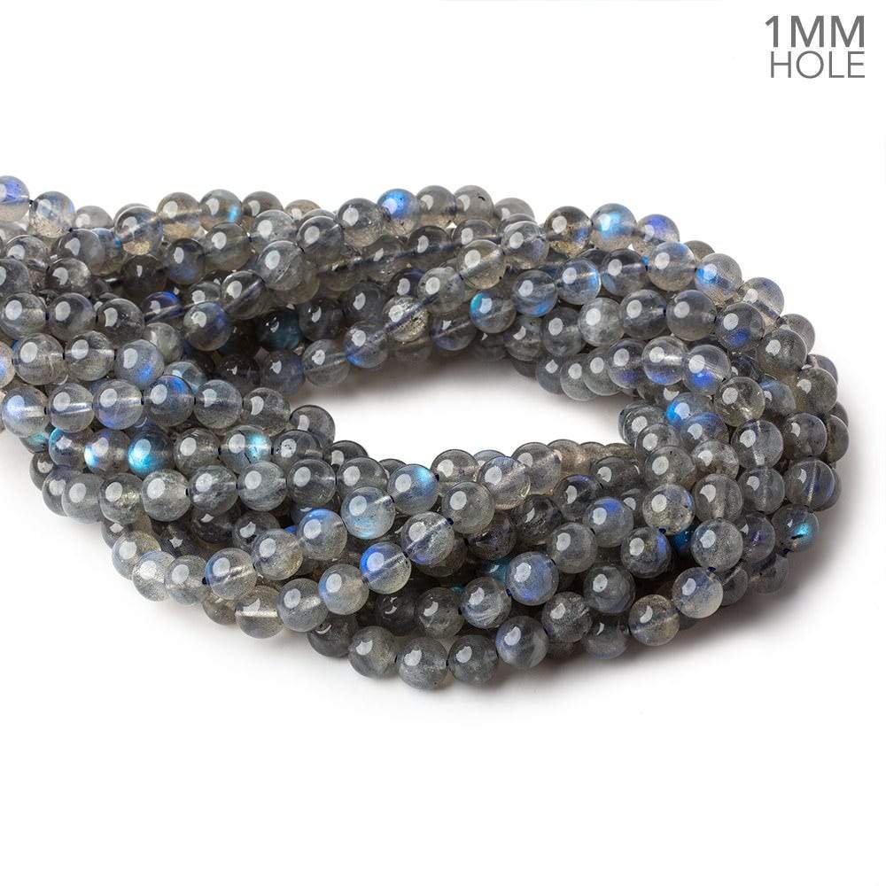 7.5mm Neon Blue flash Labradorite plain rounds 15 inch 52 beads AA (ONLINE ORDER ONLY)