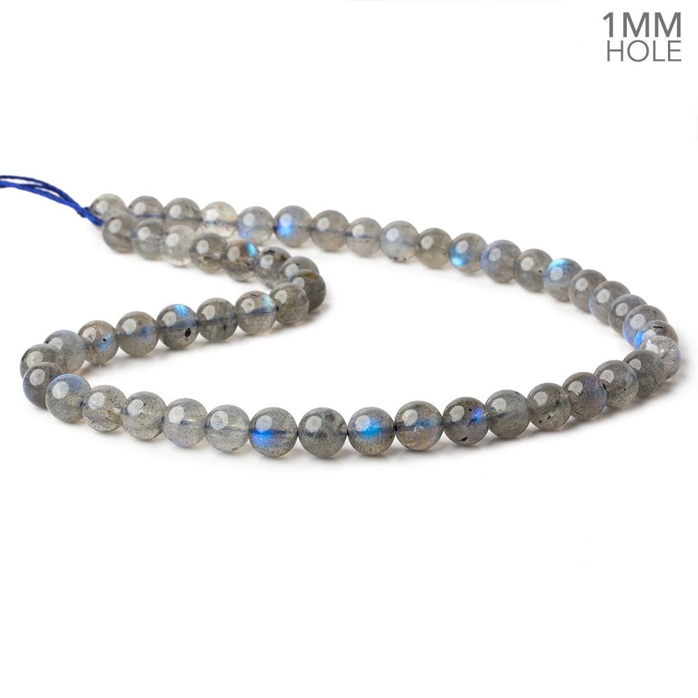7.5mm Neon Blue flash Labradorite plain rounds 15 inch 52 beads AA (ONLINE ORDER ONLY)
