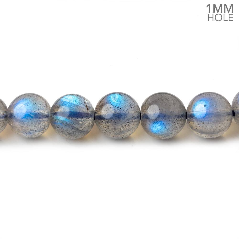 7.5mm Neon Blue flash Labradorite plain rounds 15 inch 52 beads AAA (ONLINE ORDER ONLY)
