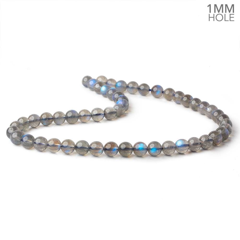 7.5mm Neon Blue flash Labradorite plain rounds 15 inch 52 beads AAA (ONLINE ORDER ONLY)