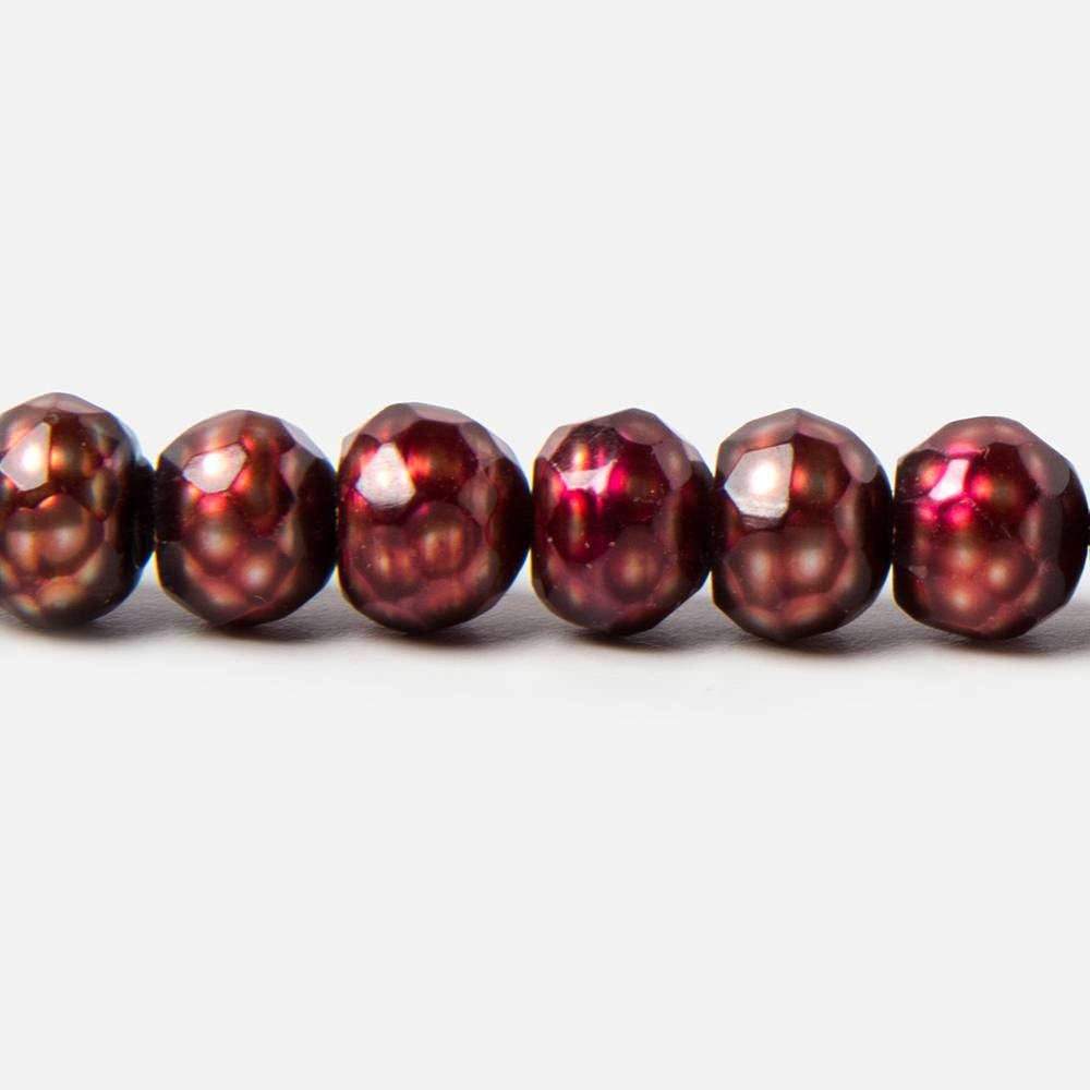 7.5mm Orangy Red faceted button center drill freshwater Pearls 67 pieces (ONLINE ORDER ONLY)