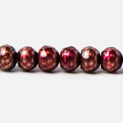 7.5mm Orangy Red faceted button center drill freshwater Pearls 67 pieces (ONLINE ORDER ONLY)