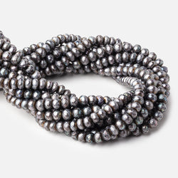 7.5mm Peacock Faceted Button Freshwater Pearls 16 inch 66 pieces (ONLINE ORDER ONLY)