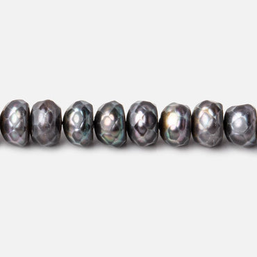 7.5mm Peacock Faceted Button Freshwater Pearls 16 inch 66 pieces (ONLINE ORDER ONLY)