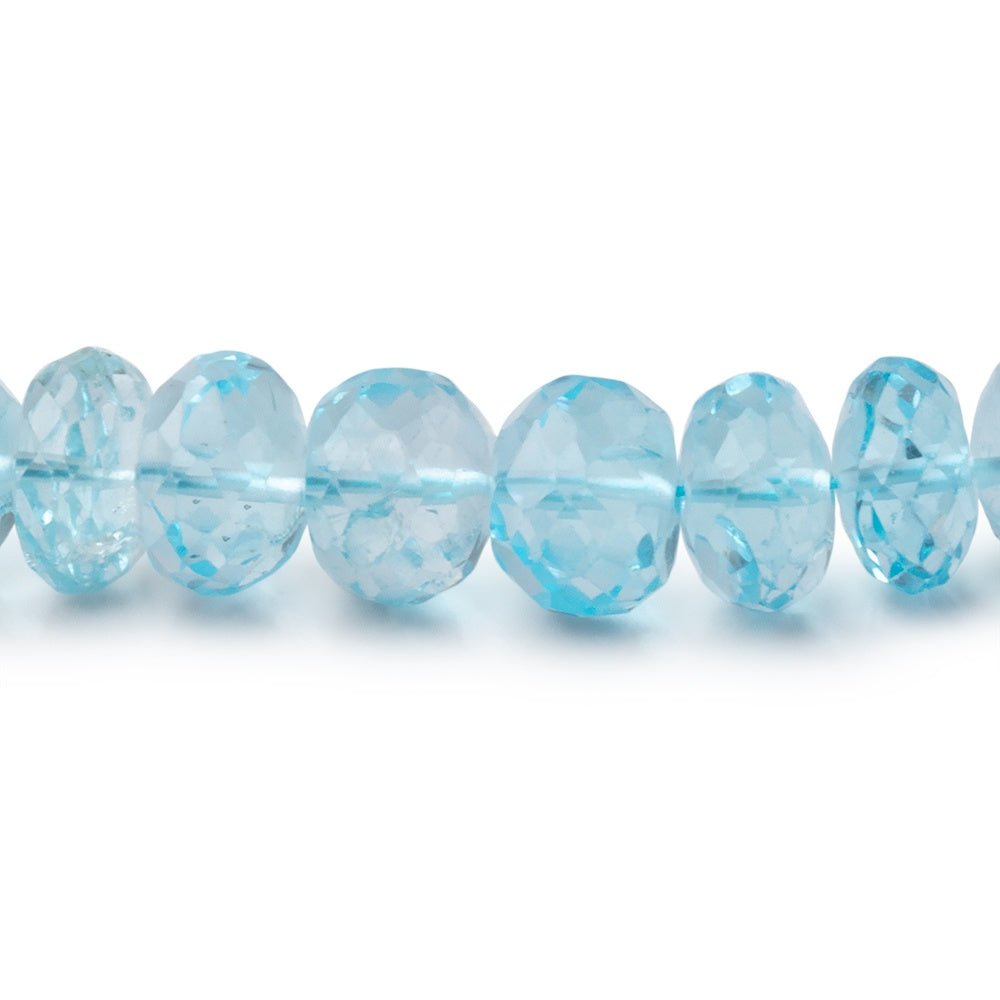 7.5mm Sky Blue Topaz Faceted Rondelles 17 inch 90 beads AA (ONLINE ORDER ONLY)