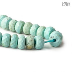 7.5mm Turquoise large hole faceted rondelle beads 16 inch 85 beads (ONLINE ORDER ONLY)