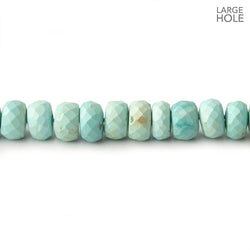 7.5mm Turquoise large hole faceted rondelle beads 16 inch 85 beads (ONLINE ORDER ONLY)