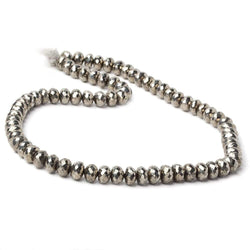 7.5mm White Pyrite faceted rondelle beads 15 inch 74 pieces AAA (ONLINE ORDER ONLY)
