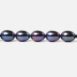 7.5x10mm Purple Peacock Straight Drill Oval Freshwater Pearl 40 pcs (ONLINE ORDER ONLY)