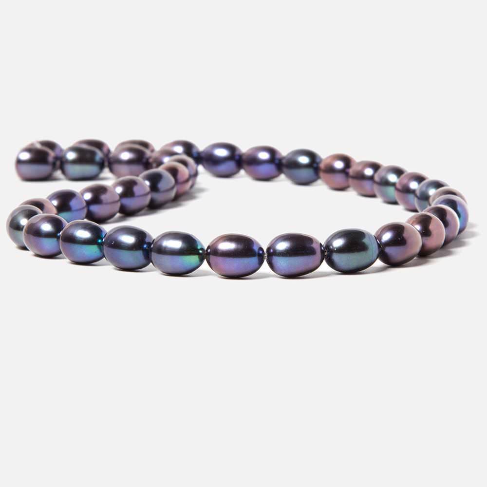 7.5x10mm Purple Peacock Straight Drill Oval Freshwater Pearl 40 pcs (ONLINE ORDER ONLY)