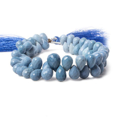 7.5x4-9.5x6.5mm Owyhee Natural Blue Opal faceted tear drops 8 inch 63 beads (ONLINE ORDER ONLY)