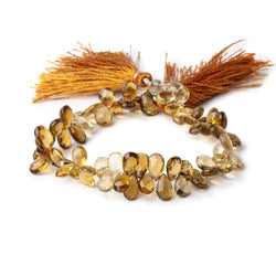 7.5x5.5-10x6mm Shaded Whiskey Quartz Faceted Pear Beads 8 inch 66 pieces AA (ONLINE ORDER ONLY)