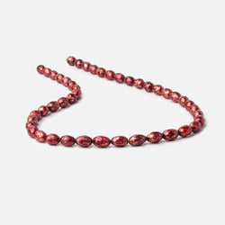 7.5x6-10x7mm Pomegranate Red Faceted Oval Freshwater Pearls 16 inch 42 pieces (ONLINE ORDER ONLY)