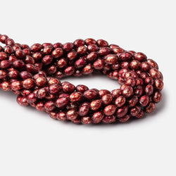 7.5x6-10x7mm Pomegranate Red Faceted Oval Freshwater Pearls 16 inch 42 pieces (ONLINE ORDER ONLY)