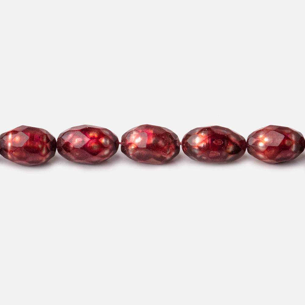 7.5x6-10x7mm Pomegranate Red Faceted Oval Freshwater Pearls 16 inch 42 pieces (ONLINE ORDER ONLY)