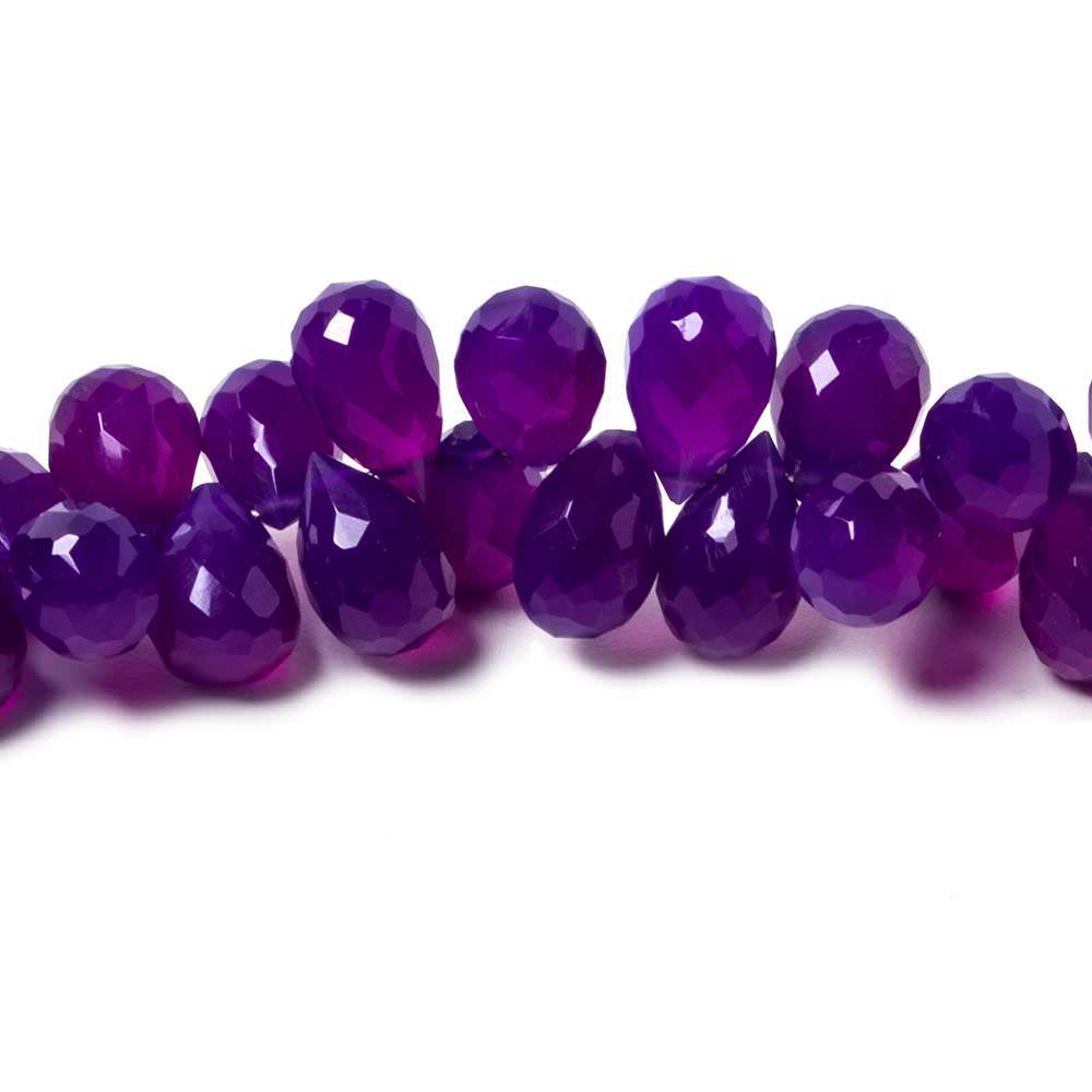 7.5x6-9.5x6mm Shaded Purple Chalcedony Faceted Tear Drop Beads 8 inch 71 pieces (ONLINE ORDER ONLY)
