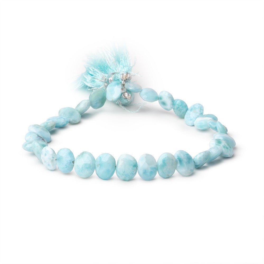 7.5x6-9x7mm Larimar Faceted Oval Beads 8 inch 27 pieces (ONLINE ORDER ONLY)
