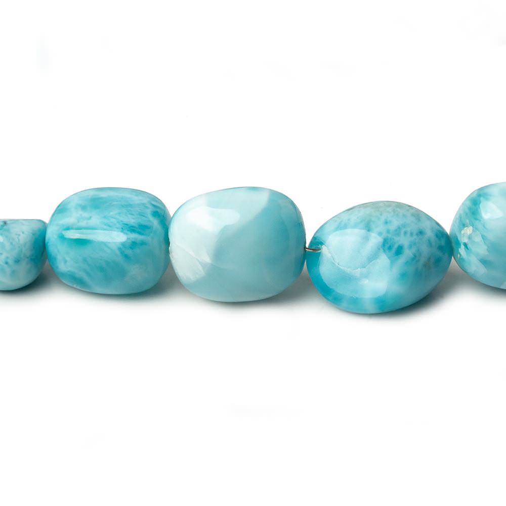 7.5x6.5-15x13.5mm Larimar plain nugget beads 18 inch 43 pieces AAA (ONLINE ORDER ONLY)