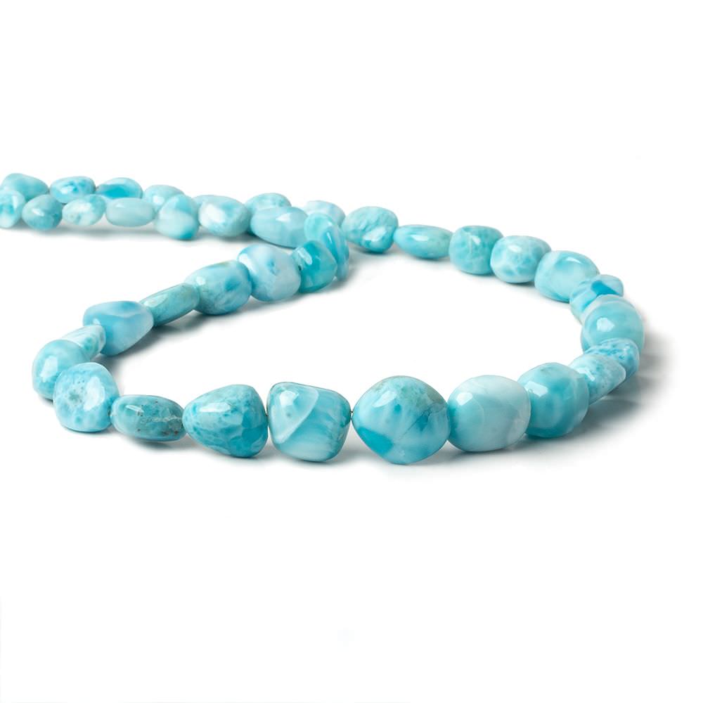 7.5x6.5-15x13.5mm Larimar plain nugget beads 18 inch 43 pieces AAA (ONLINE ORDER ONLY)