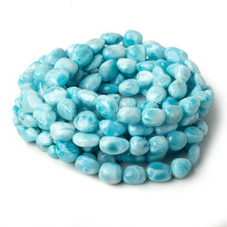 7.5x6.5-15x13.5mm Larimar plain nugget beads 18 inch 43 pieces AAA (ONLINE ORDER ONLY)